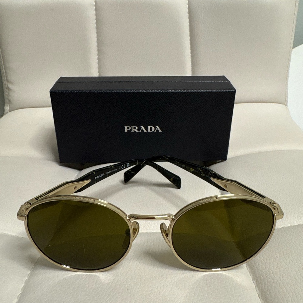 Prada Women's Gold and Black Sunglasses SPR S6Z